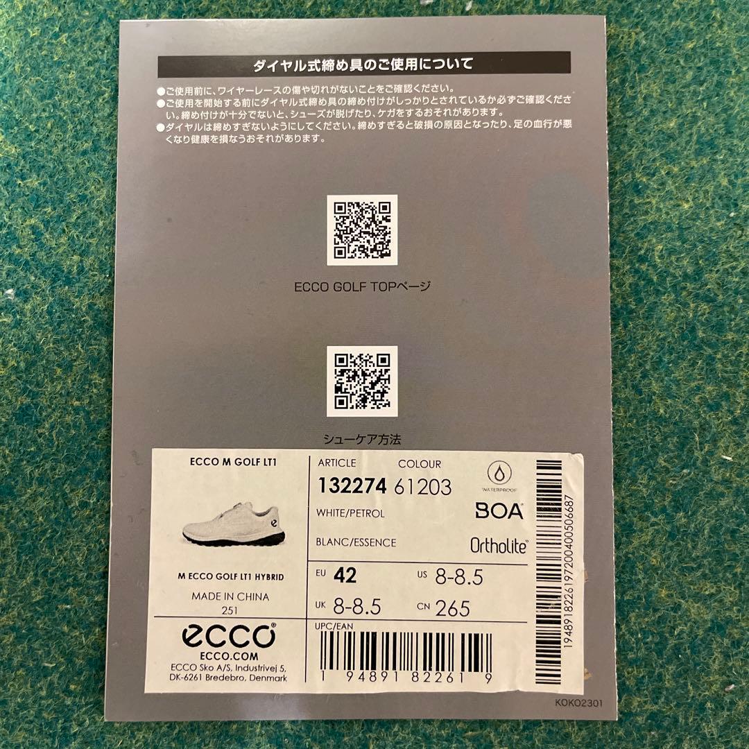 ECCO ゴルフシューズ ホワイト 42