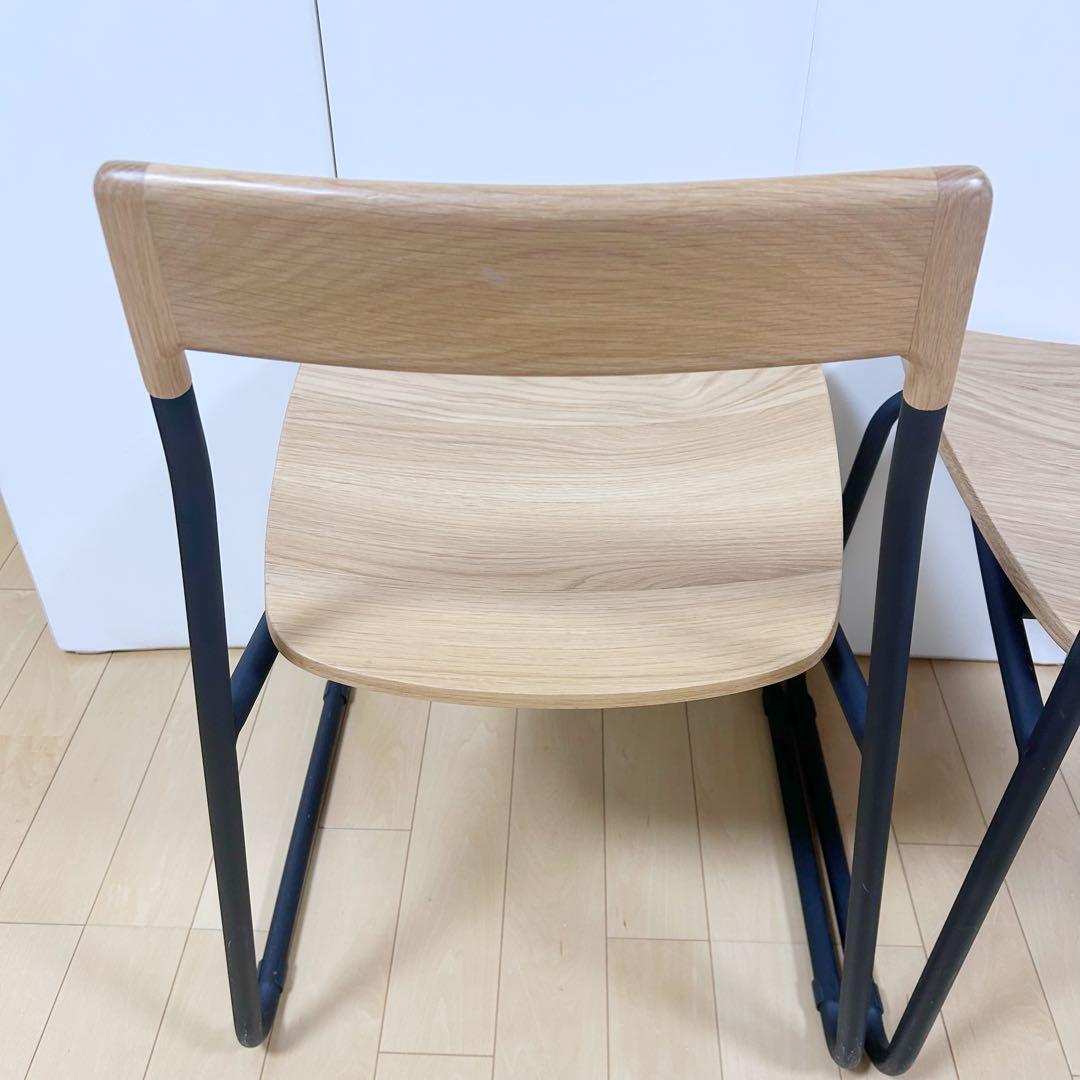 北欧　モリヨシ　Flo POKKYCHAR ナラ材　ナチュラルブラック2脚セット