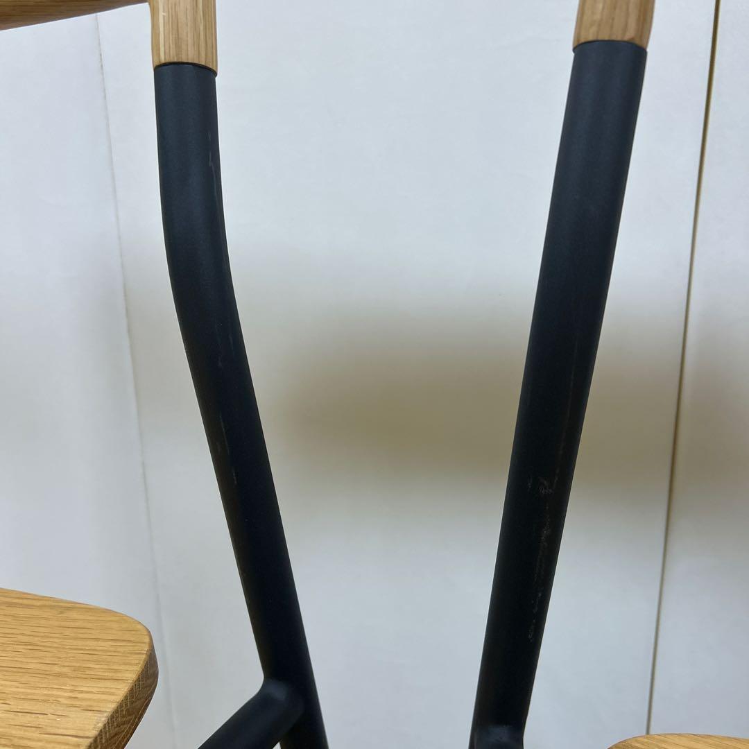 北欧　モリヨシ　Flo POKKYCHAR ナラ材　ナチュラルブラック2脚セット