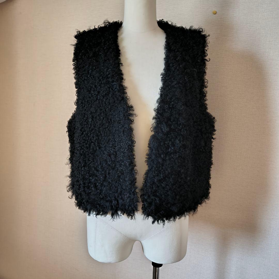 エンバ チベットラム ファーベスト ジレ 3way ブラック