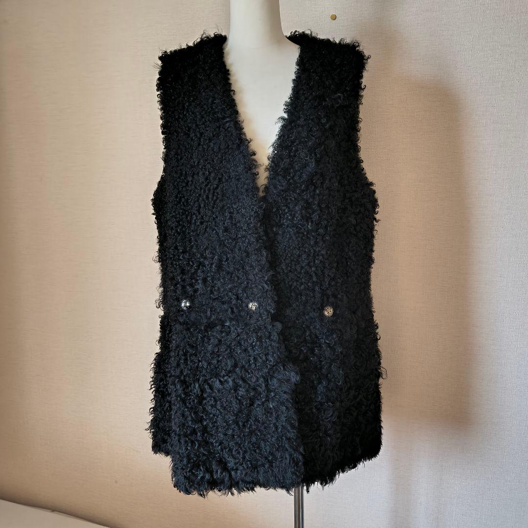 エンバ チベットラム ファーベスト ジレ 3way ブラック