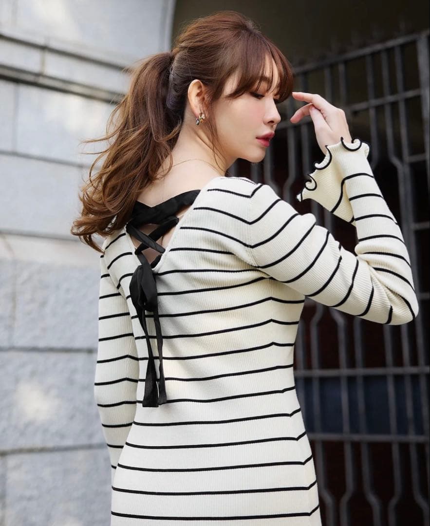 ワンピース Be Mine Back Lace-Up Long Dress