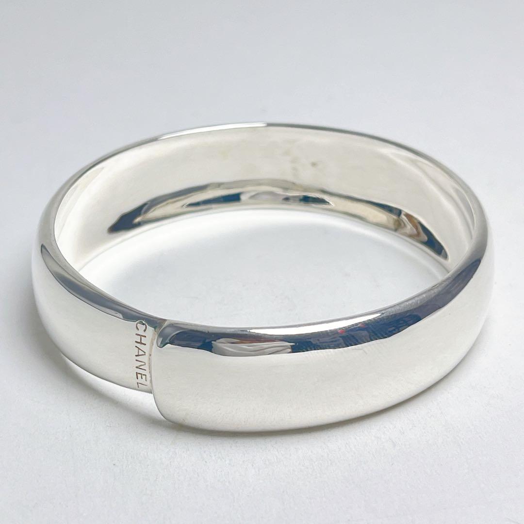 シャネル　サークル　ロゴ　ワイド　バングル　925