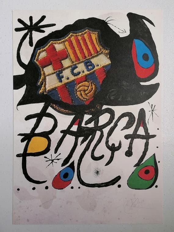 FCバルセロナ 75周年 ポスター ジョアン・ミロ