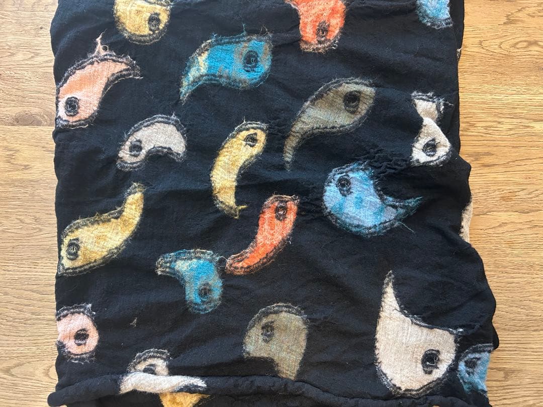 【極美品】 希少KAPITAL キャピタル 縮絨ウール　ストール　マフラー　勾玉