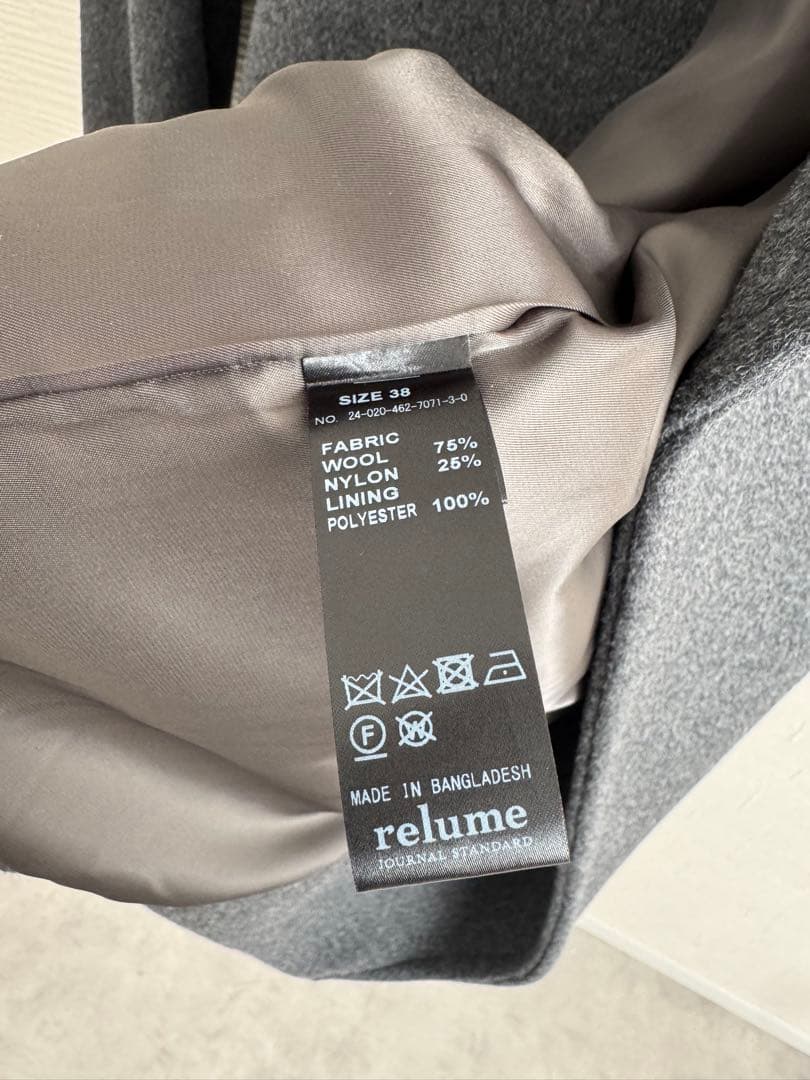 relume journal standard メリノウールコート　グレー