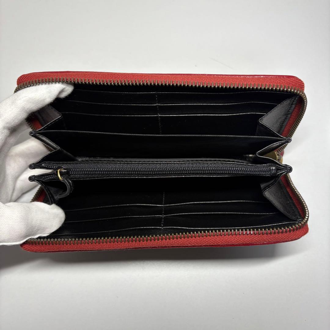 新品　グッチ GGマーモント 長財布 573810 赤　黒 GUCCI レザー