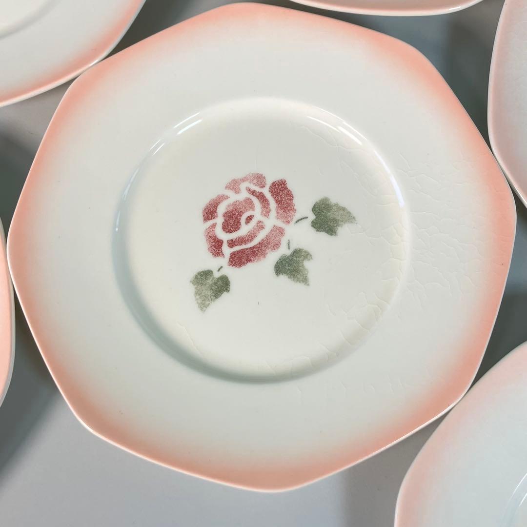 【人気シリーズ】マニーローズ　ケーキプレート　6枚セット