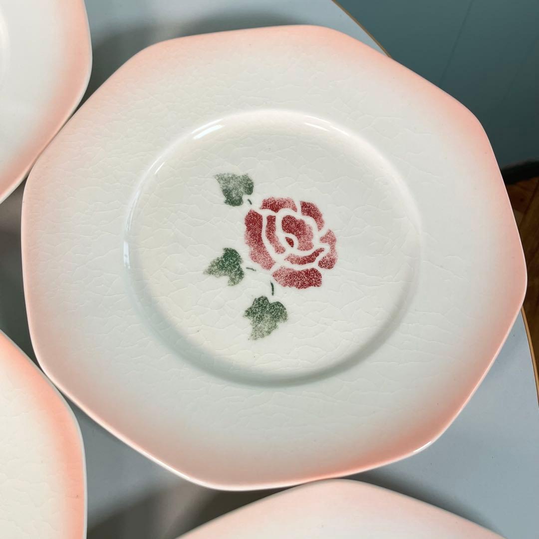 【人気シリーズ】マニーローズ　ケーキプレート　6枚セット