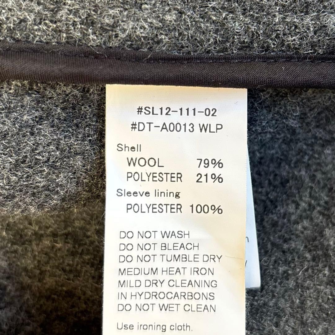 DANTON ダントン ウールライトパイルノーカラージャケット グレー 34