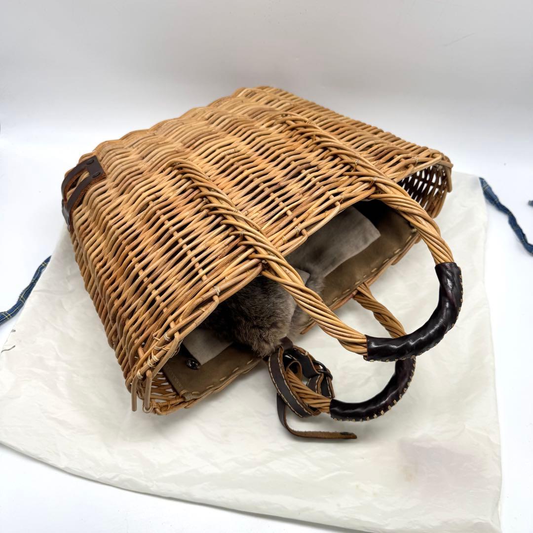 【美品✨】ebagos エバゴス　マルシェ　かごバッグ　ラビットファー