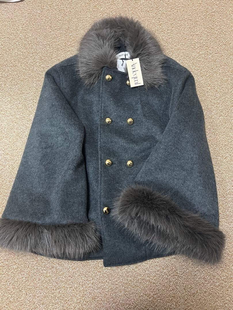 ジャケット・アウター andequal collar fur cocoon coat