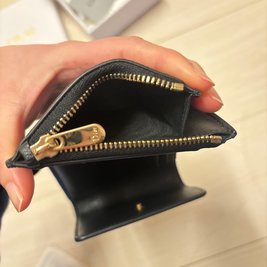 【美品】Dior 30モンテーニュロータスウォレット　ブラック　ディオール