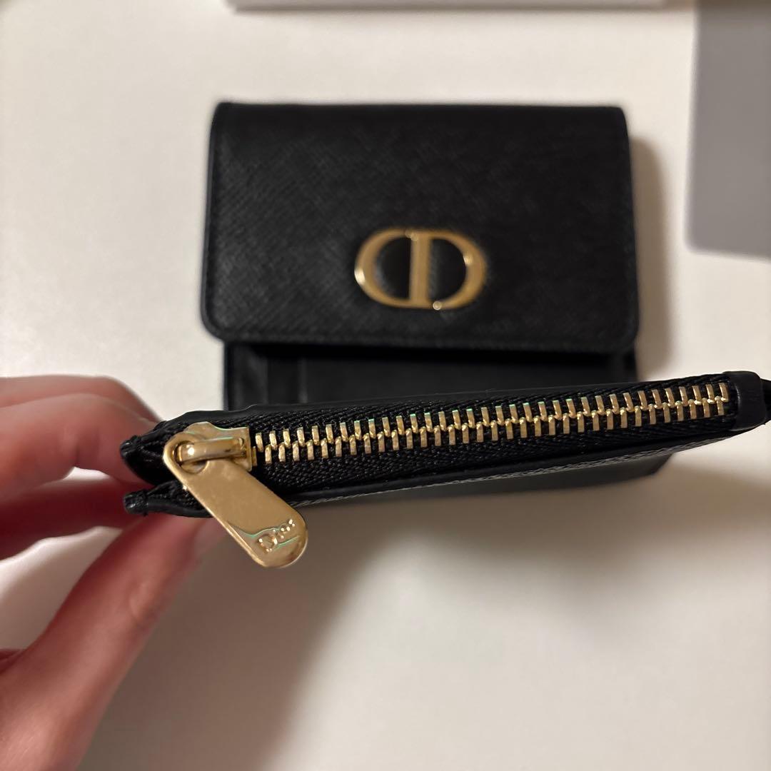 【美品】Dior 30モンテーニュロータスウォレット　ブラック　ディオール