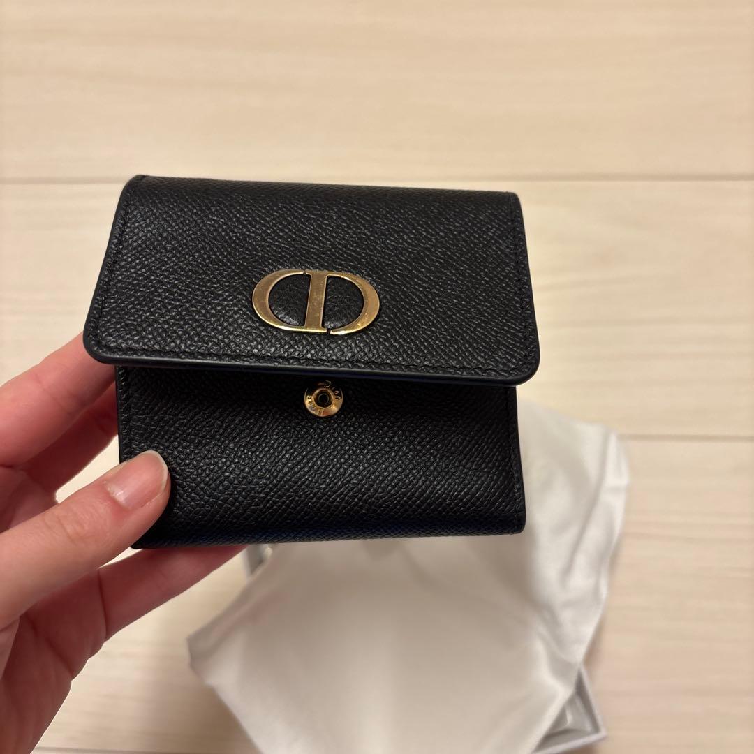 【美品】Dior 30モンテーニュロータスウォレット　ブラック　ディオール
