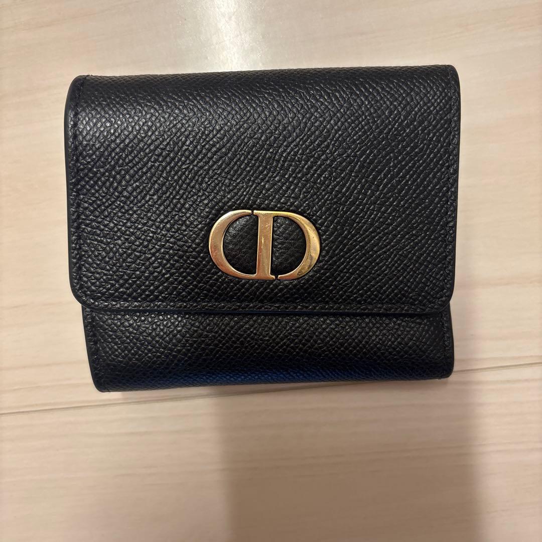 【美品】Dior 30モンテーニュロータスウォレット　ブラック　ディオール