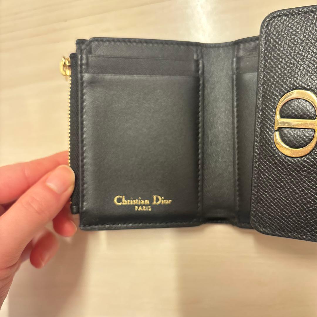 【美品】Dior 30モンテーニュロータスウォレット　ブラック　ディオール