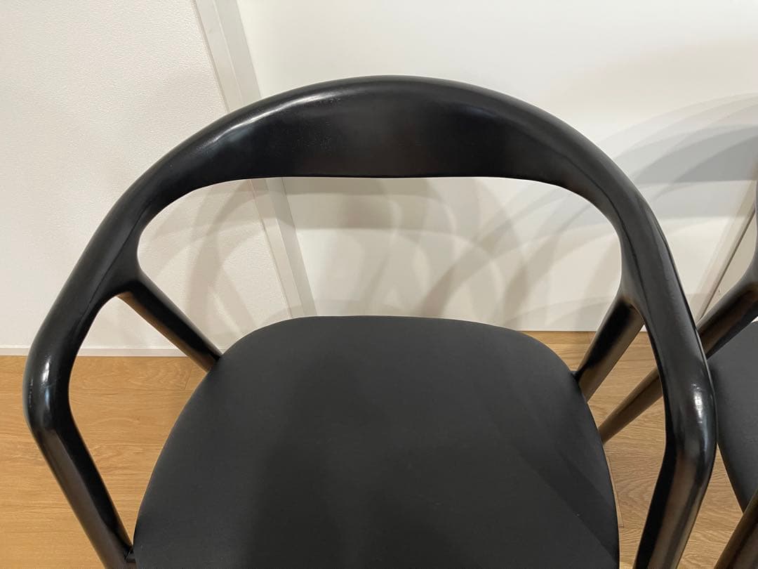 ダイニングチェア　椅子　黒　アームチェア 3脚セット　おしゃれ　曲がり木