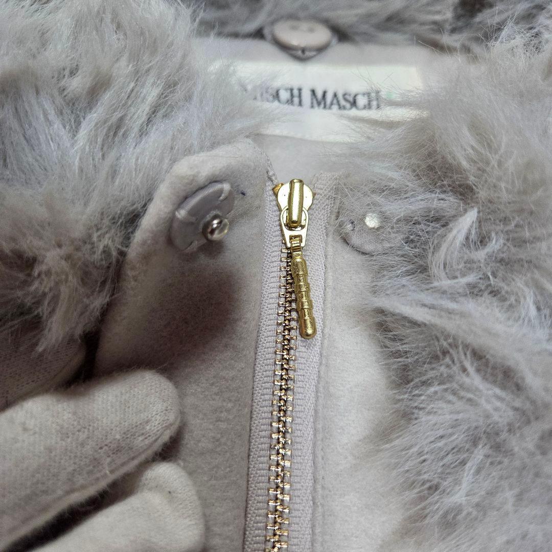 [美品]MISCH MASCH ウールポンチョコート ケープ エコファー