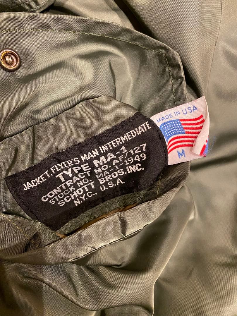 Schott USA製 MA-1 フライトジャケット 短丈 90s