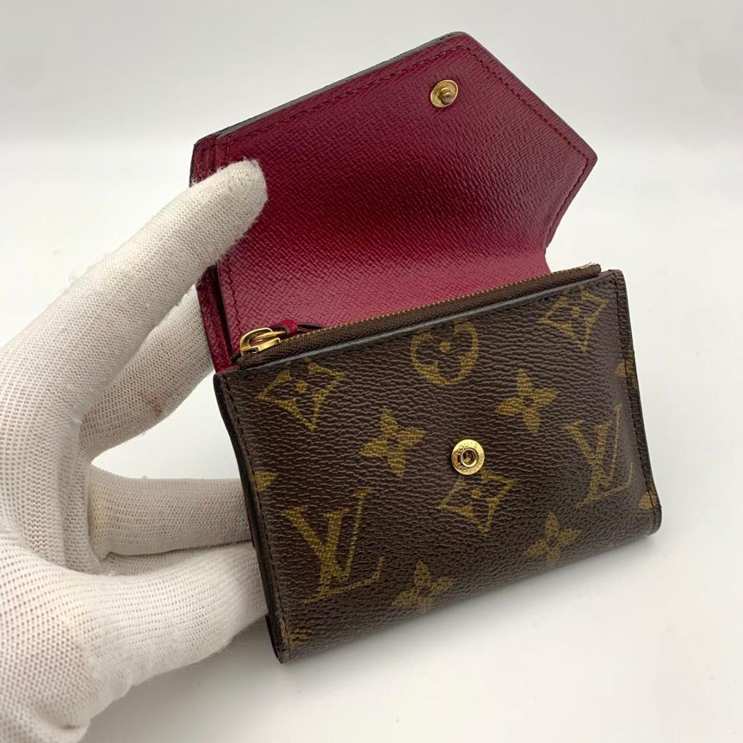 美品 ルイヴィトン ポルトフォイユ ヴィクトリーヌ 財布 小型 ミニ フューシャ