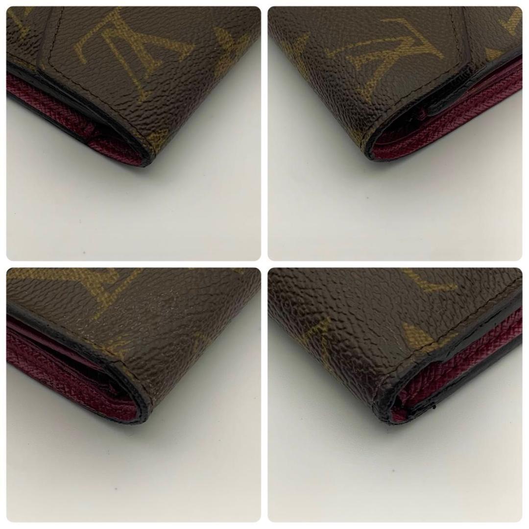 美品 ルイヴィトン ポルトフォイユ ヴィクトリーヌ 財布 小型 ミニ フューシャ