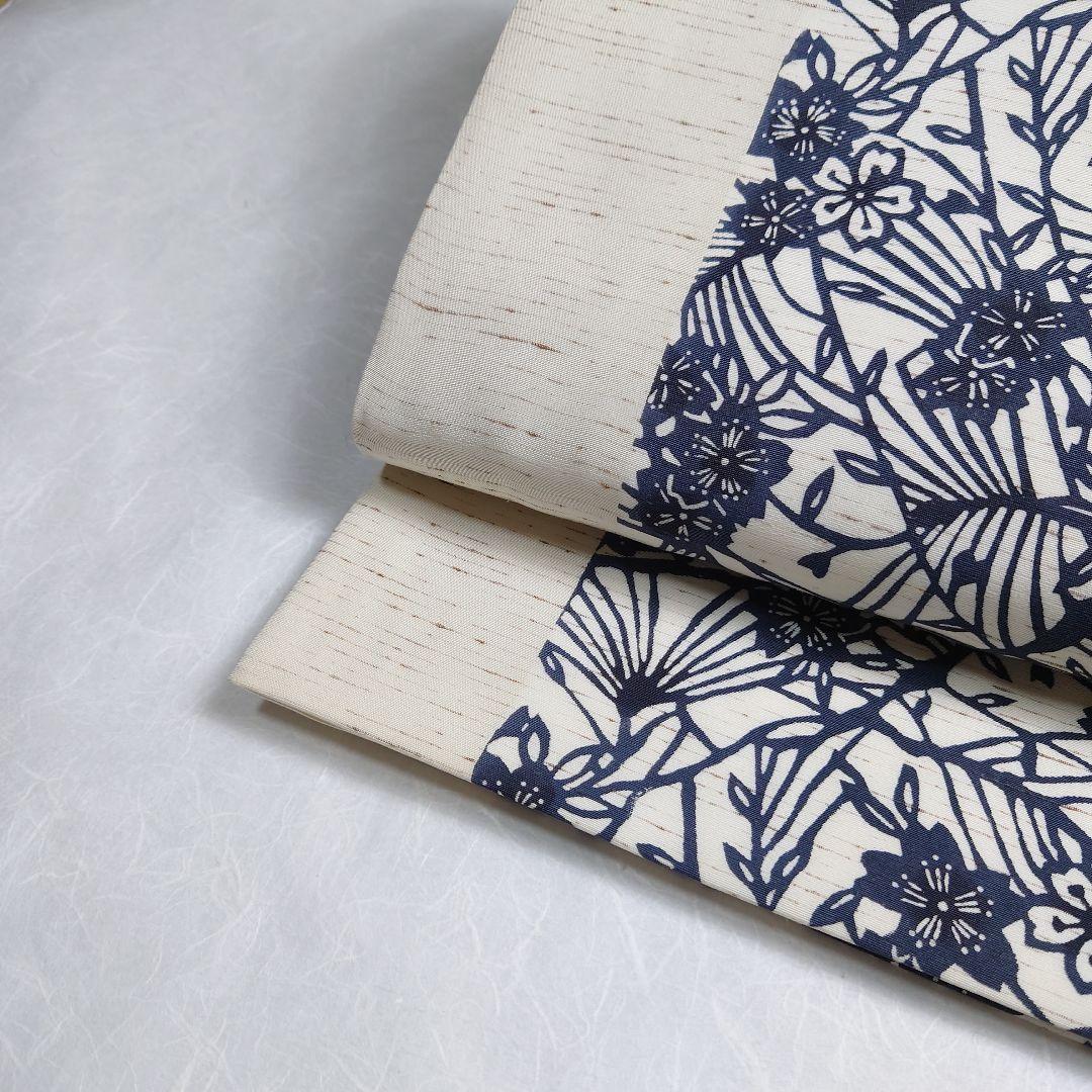 正絹 袋帯 六通柄 ぜんまい 紅型染 江戸紅型 桜極上 逸品 未使用品