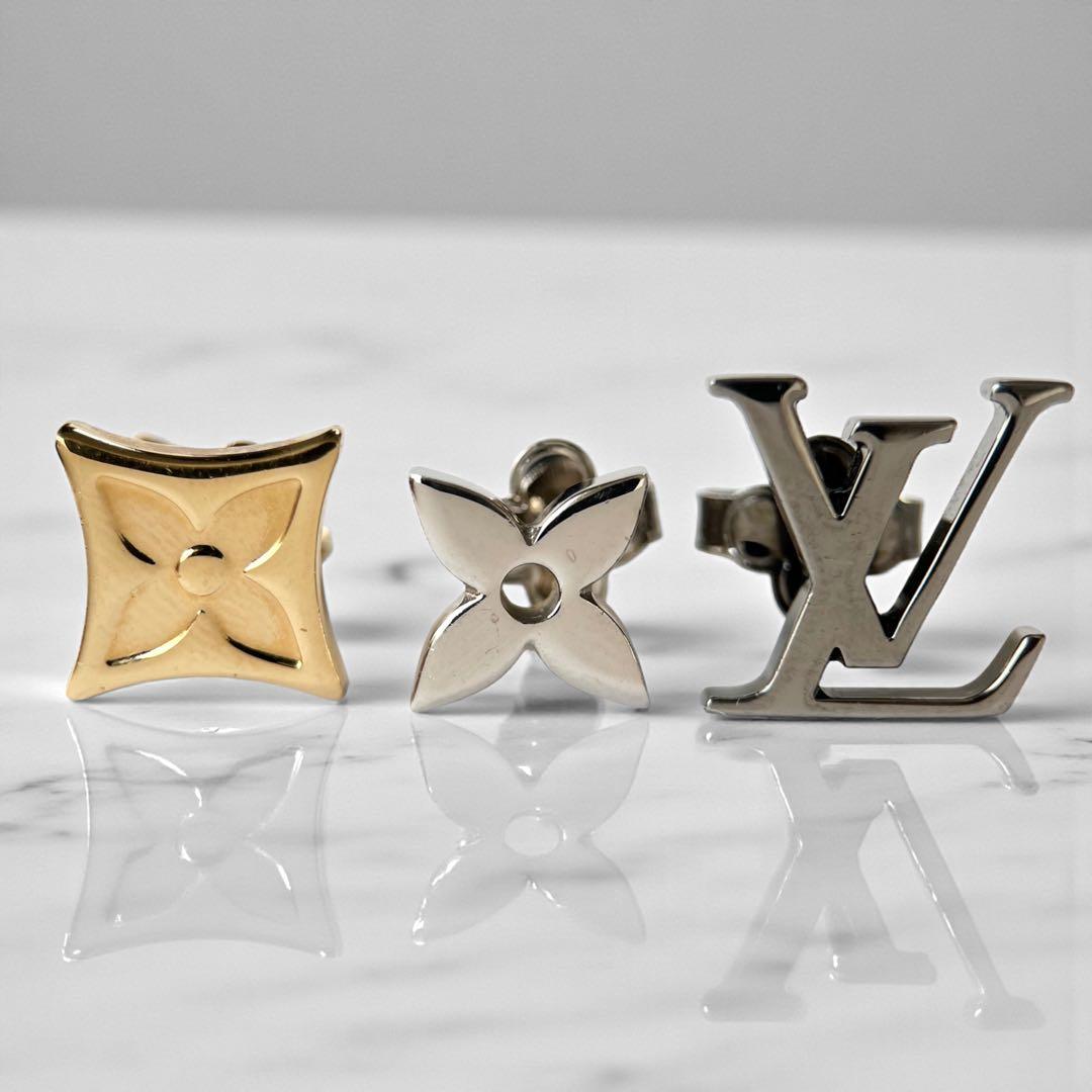 美品 ルイヴィトン ピアス ブックル LVインスティンクト モノグラム