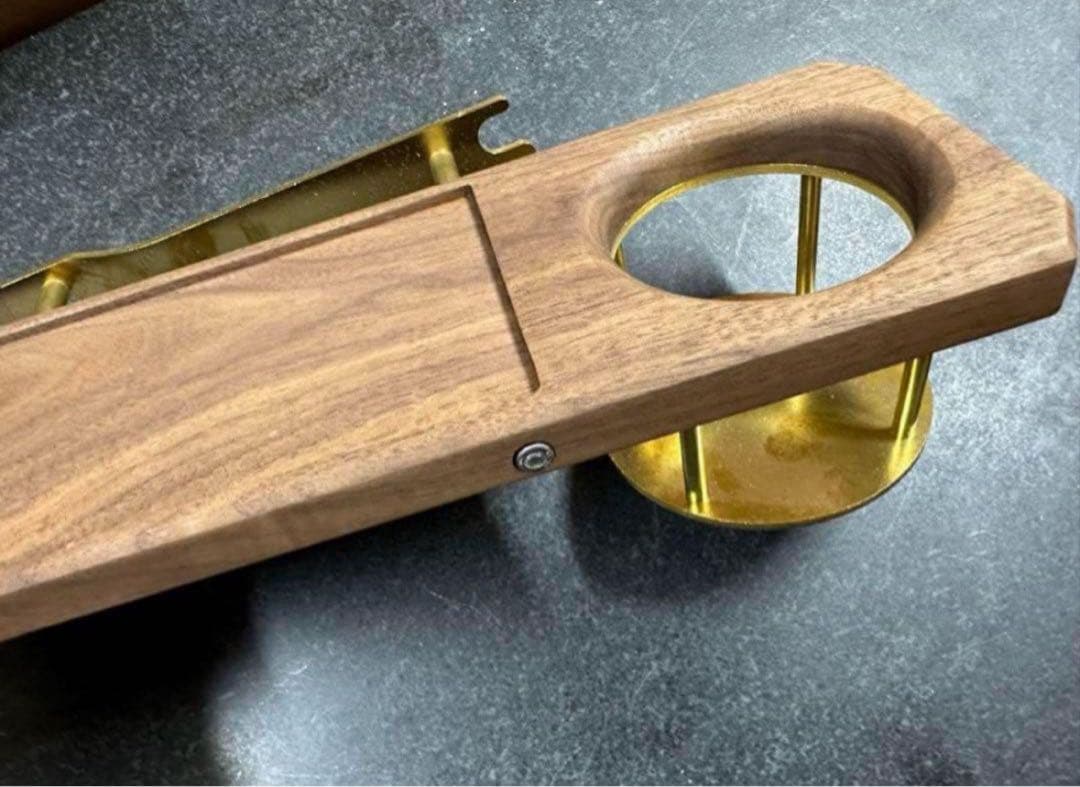 【明日までのタイムセール】ウォルナット&真鍮　カーミットチェア　ドリンクホルダー