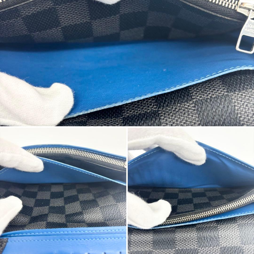 ✨超美品✨ルイヴィトン　ダミエ グラフィット　ポルトフォイユ ブラザ　ブルー