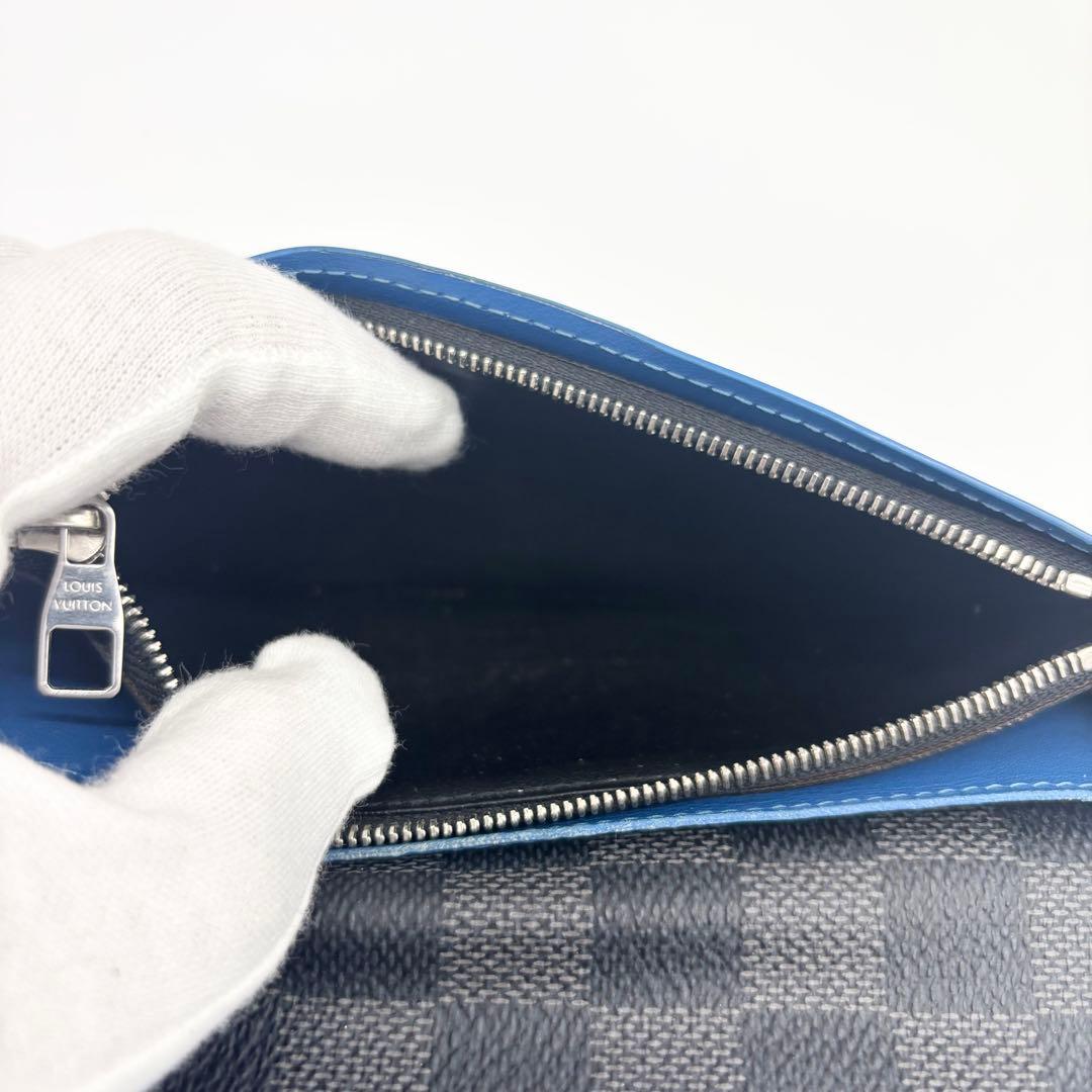 ✨超美品✨ルイヴィトン　ダミエ グラフィット　ポルトフォイユ ブラザ　ブルー