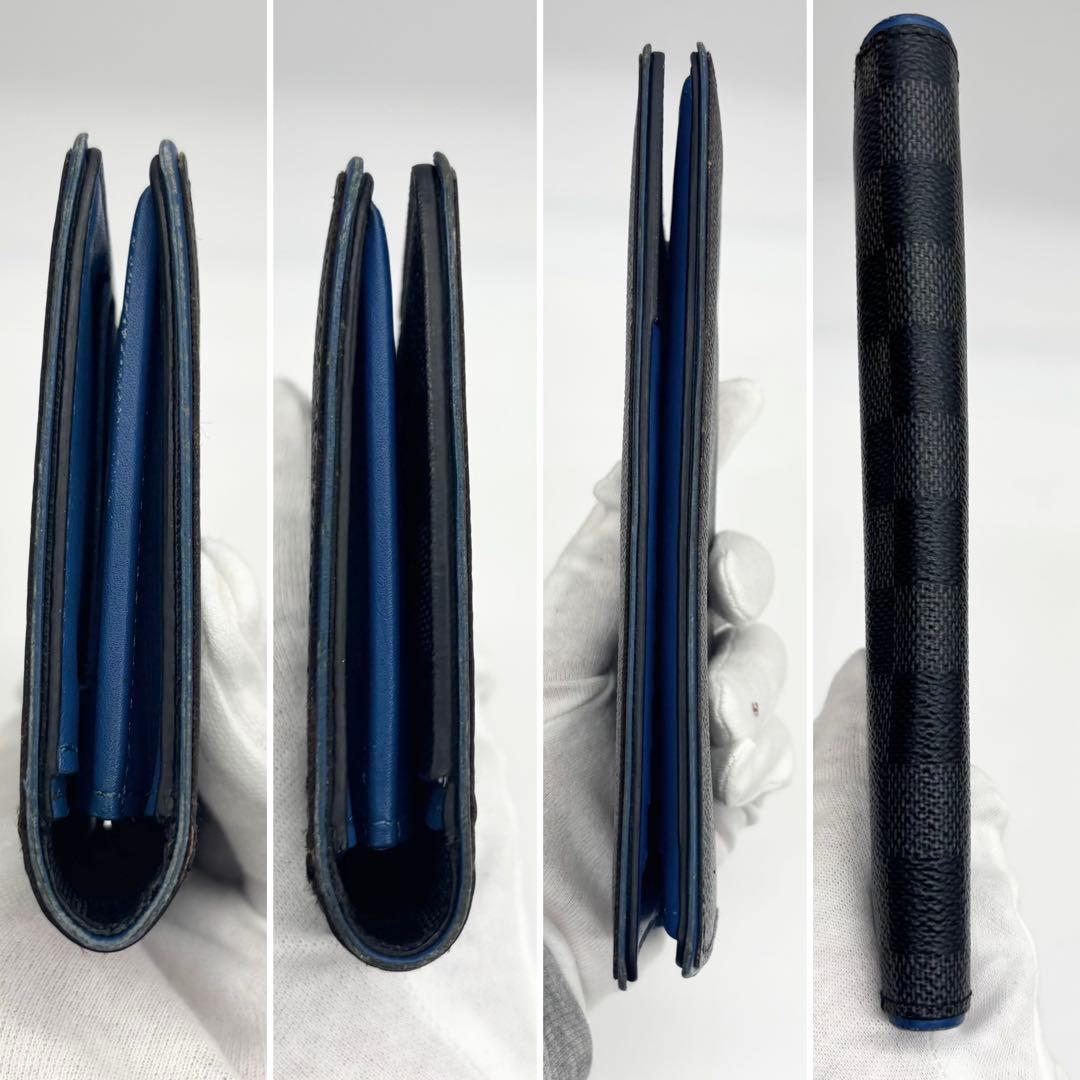 ✨超美品✨ルイヴィトン　ダミエ グラフィット　ポルトフォイユ ブラザ　ブルー