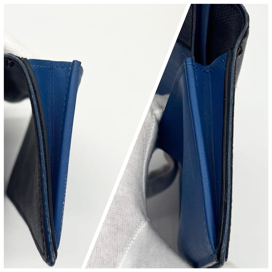 ✨超美品✨ルイヴィトン　ダミエ グラフィット　ポルトフォイユ ブラザ　ブルー