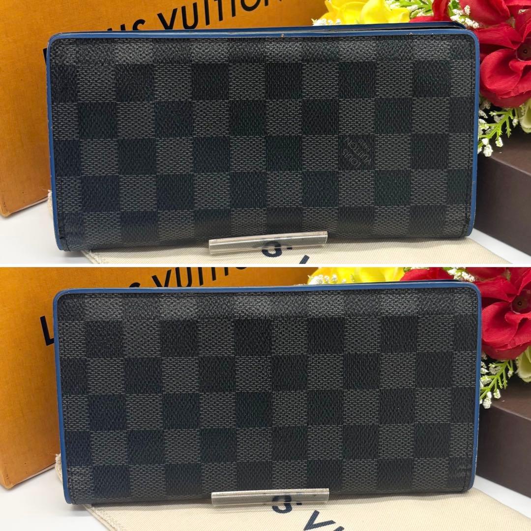 ✨超美品✨ルイヴィトン　ダミエ グラフィット　ポルトフォイユ ブラザ　ブルー