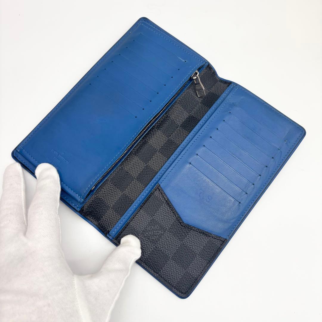 ✨超美品✨ルイヴィトン　ダミエ グラフィット　ポルトフォイユ ブラザ　ブルー
