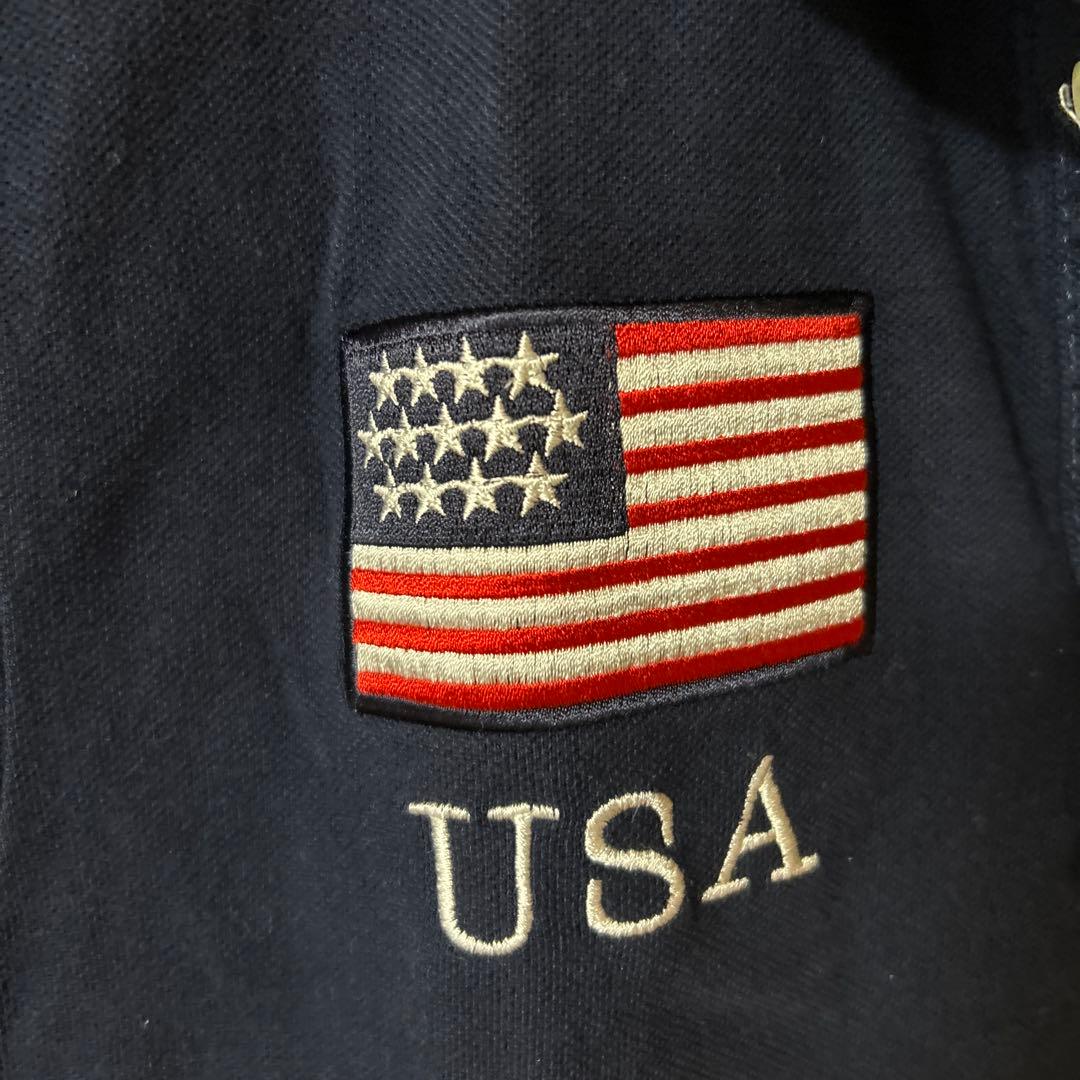専用！【超美品】Ralph Lauren アメリカ国旗 豪華刺繍ポロシャツ 背番