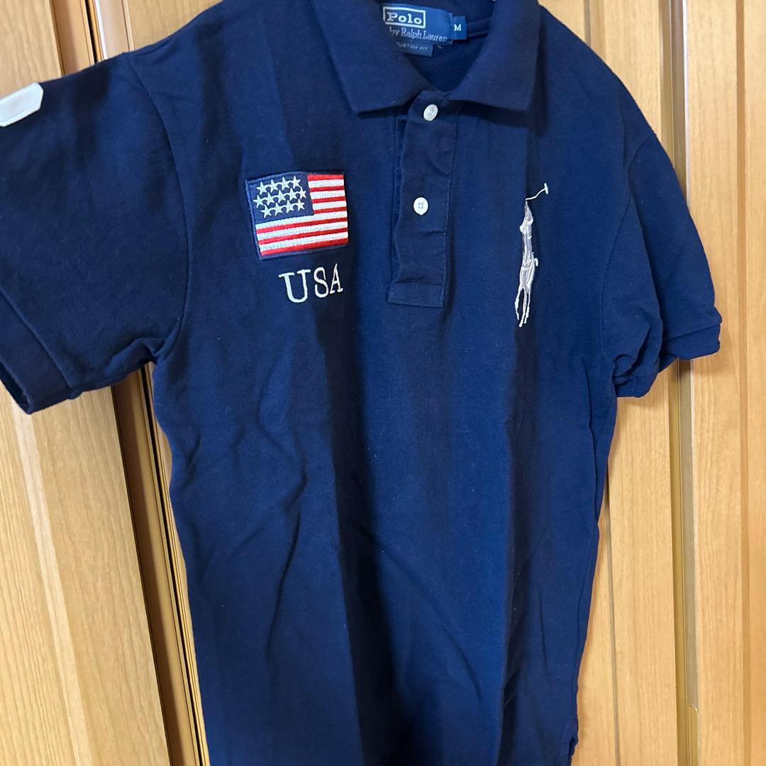 専用！【超美品】Ralph Lauren アメリカ国旗 豪華刺繍ポロシャツ 背番
