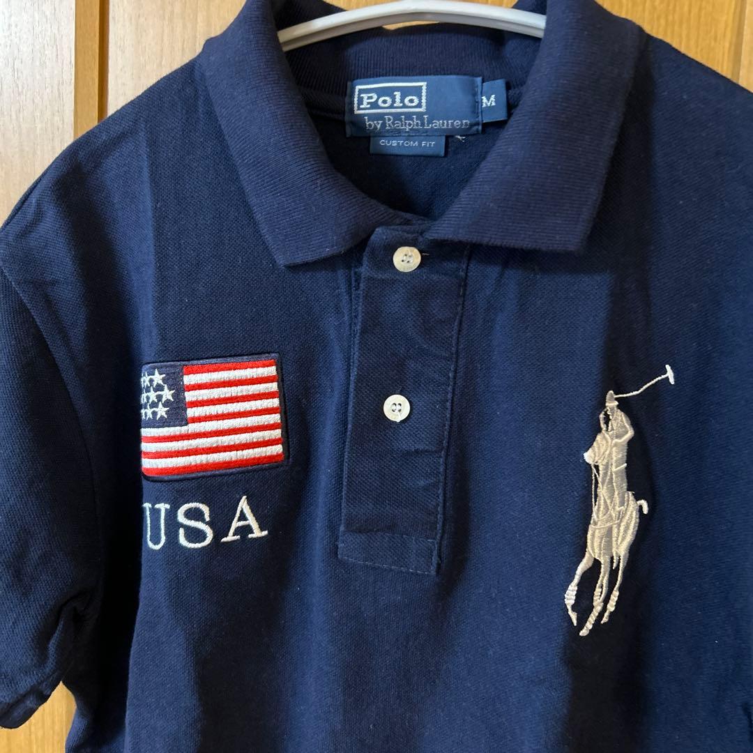 専用！【超美品】Ralph Lauren アメリカ国旗 豪華刺繍ポロシャツ 背番