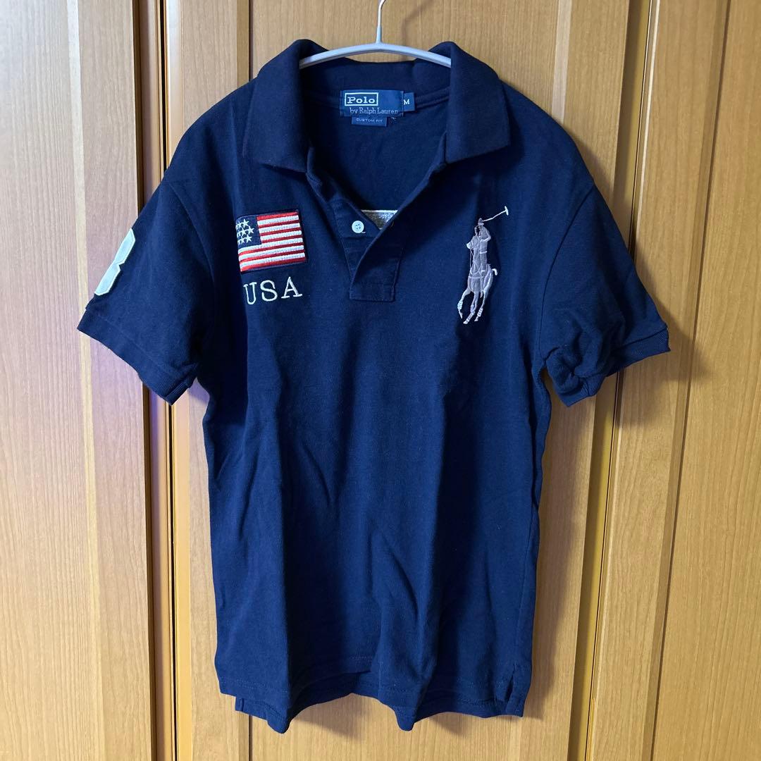 専用！【超美品】Ralph Lauren アメリカ国旗 豪華刺繍ポロシャツ 背番