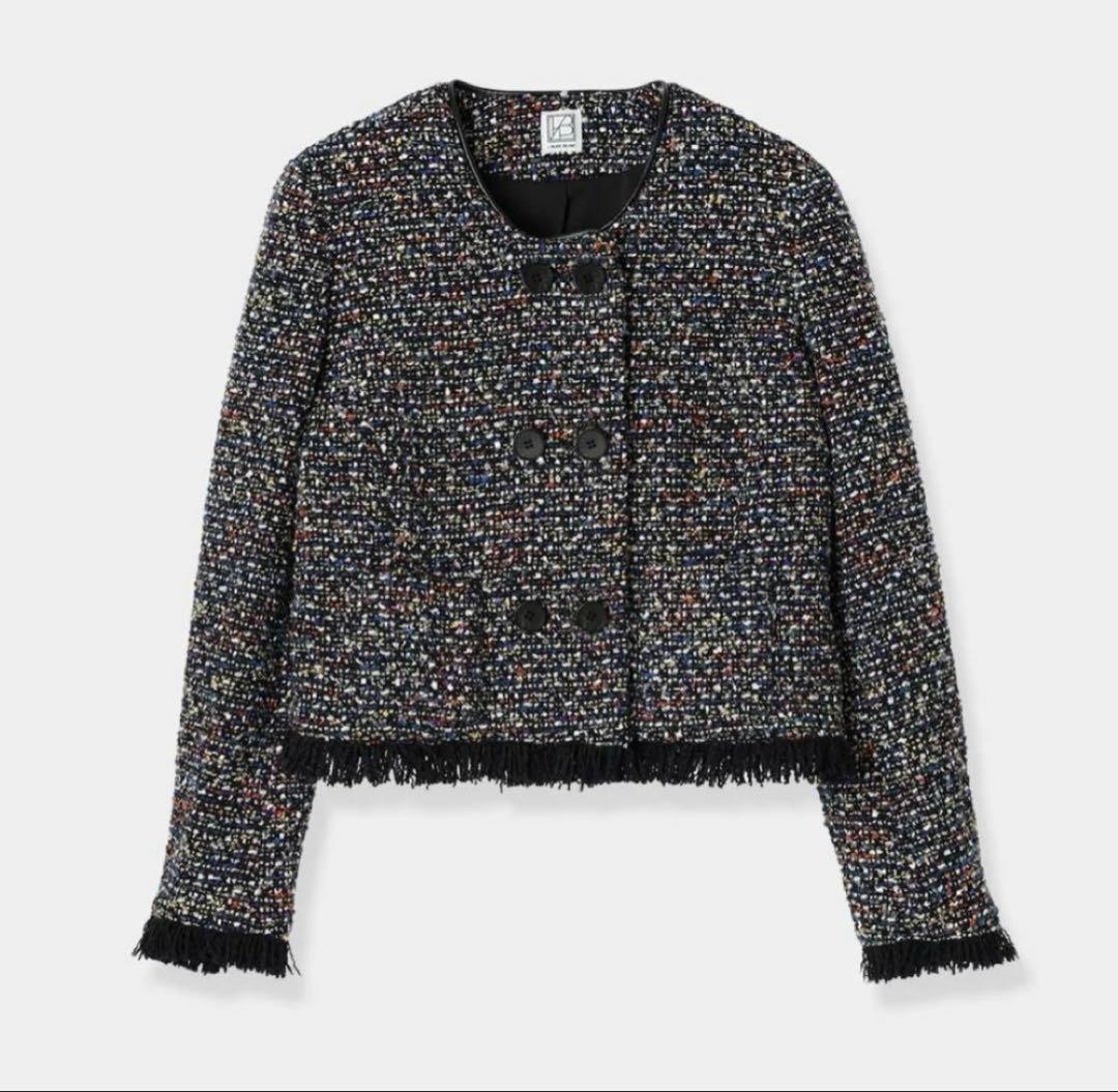 ジャケット・アウター laubeblanc Mix tweed No collar jacket
