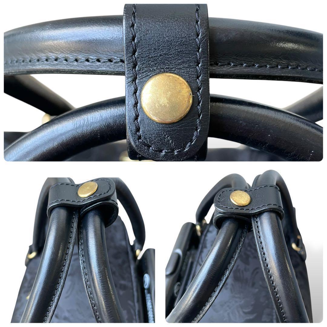 美品 フェイラー★総柄 薔薇 パラディス トローリーバッグ 鍵付き ブラック