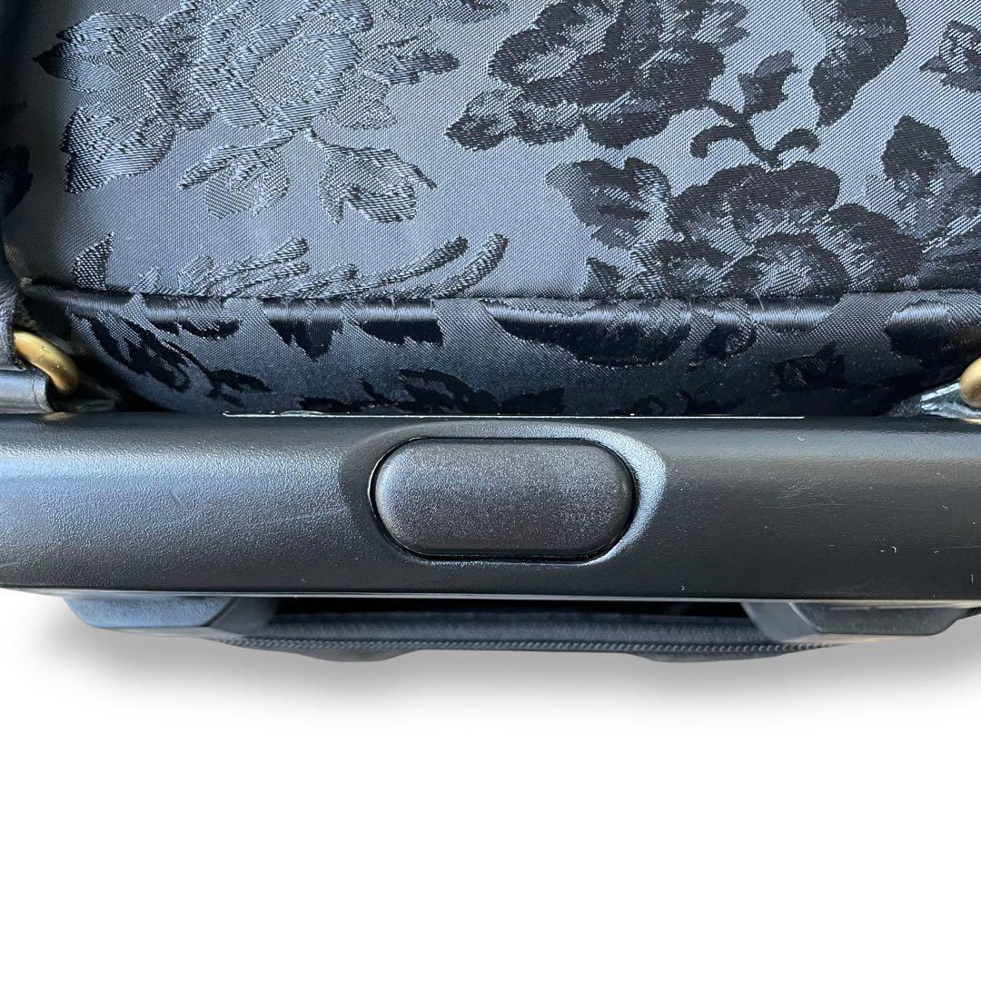 美品 フェイラー★総柄 薔薇 パラディス トローリーバッグ 鍵付き ブラック