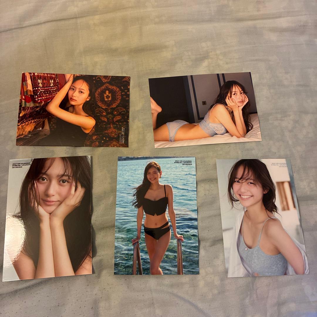 加藤栞直筆サイン入り1st写真集『shi～。』＆生写真5枚付　新品未使用