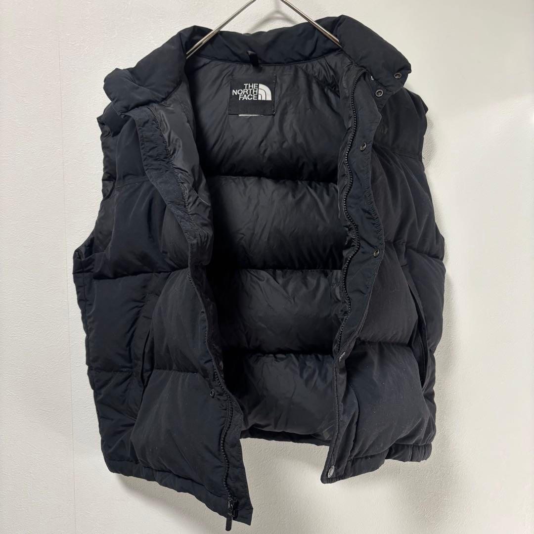 人気✨ザノースフェイス　ダウンベスト　刺繍ロゴ　00's ブラック　y2k