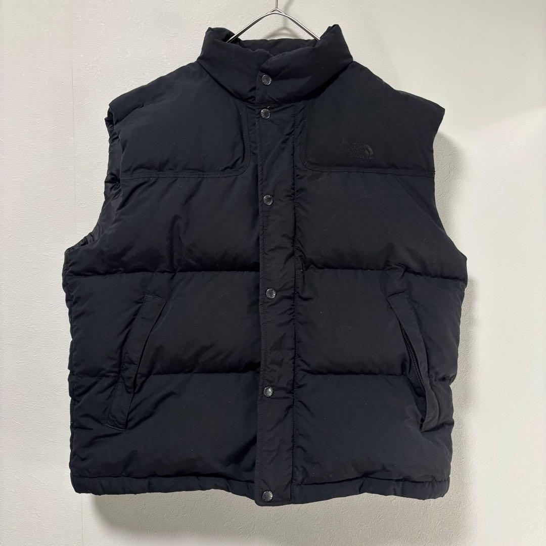 人気✨ザノースフェイス　ダウンベスト　刺繍ロゴ　00's ブラック　y2k