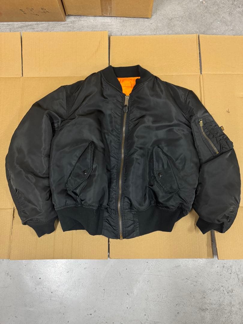 90s USA製 ALPHA MA-1 フライトジャケット 黒 L