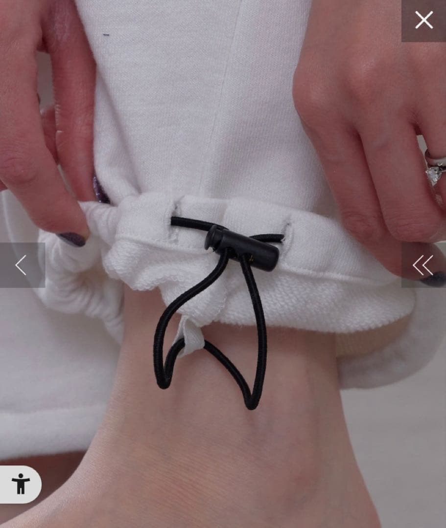 新品 《M》スラブ裏毛裾ドロストオールインワン グレー色