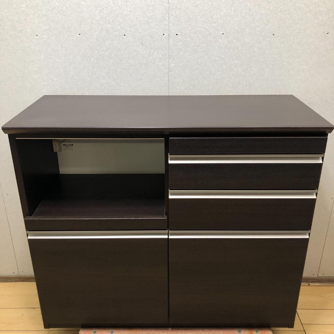 送料無料　カウンター レンジ台 収納棚 食器棚 引出　250710-3