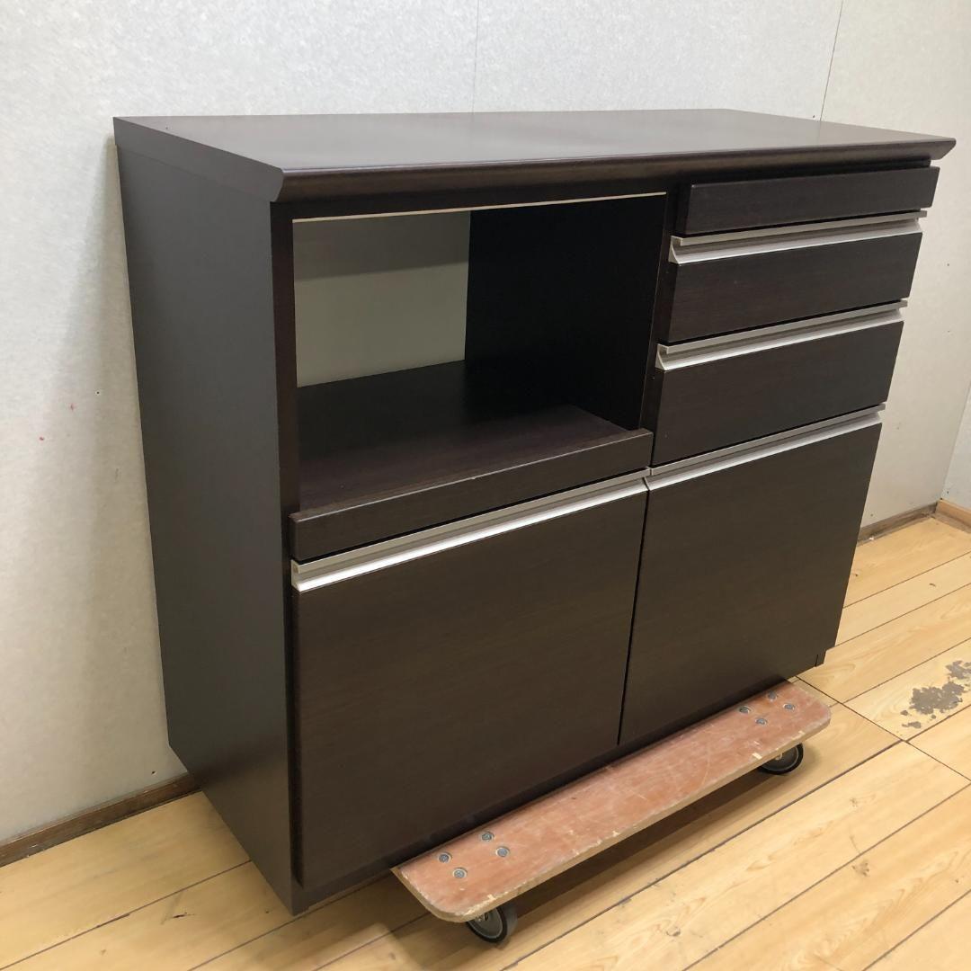 送料無料　カウンター レンジ台 収納棚 食器棚 引出　250710-3