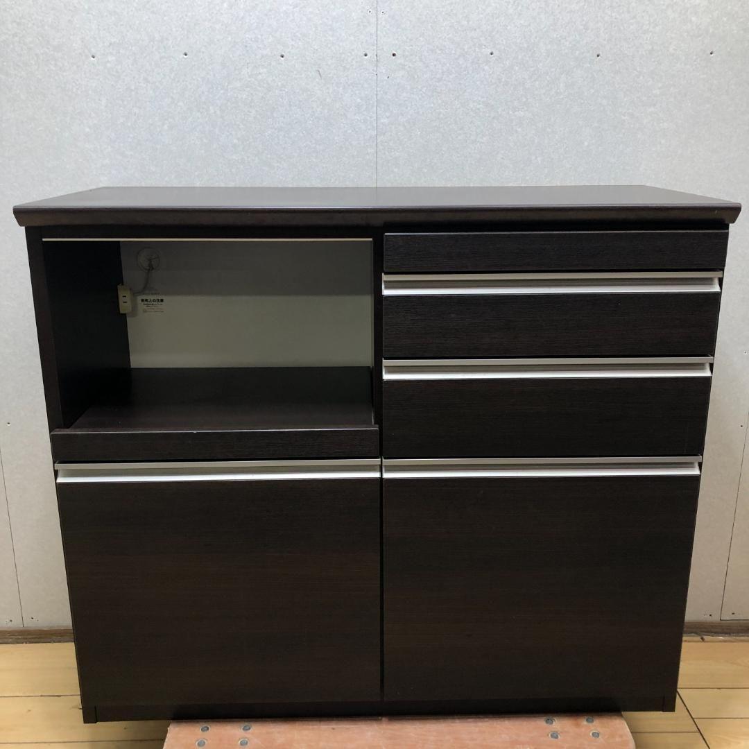 送料無料　カウンター レンジ台 収納棚 食器棚 引出　250710-3